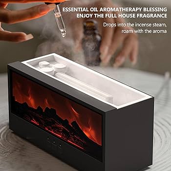 Mini Fireplace Mist Diffuser Lamp