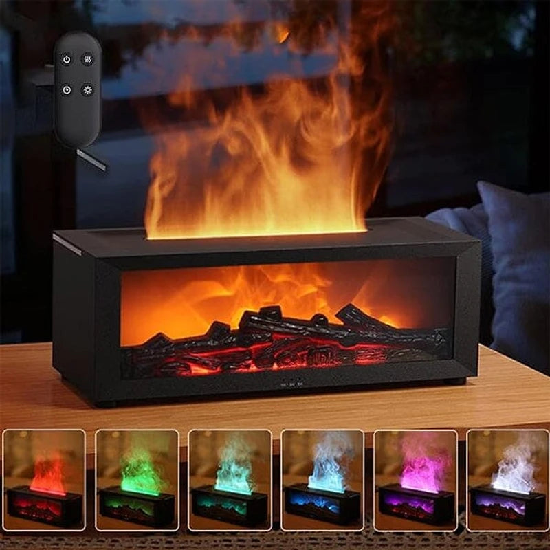 Mini Fireplace Mist Diffuser Lamp